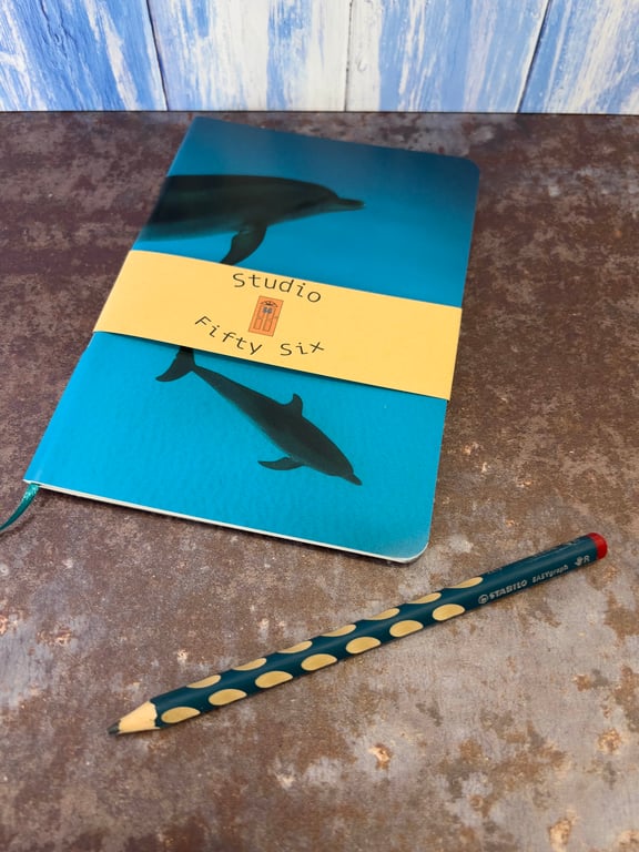 Notebook, Marine themed, A5 (ish), made from up-cycled and recycled materials.