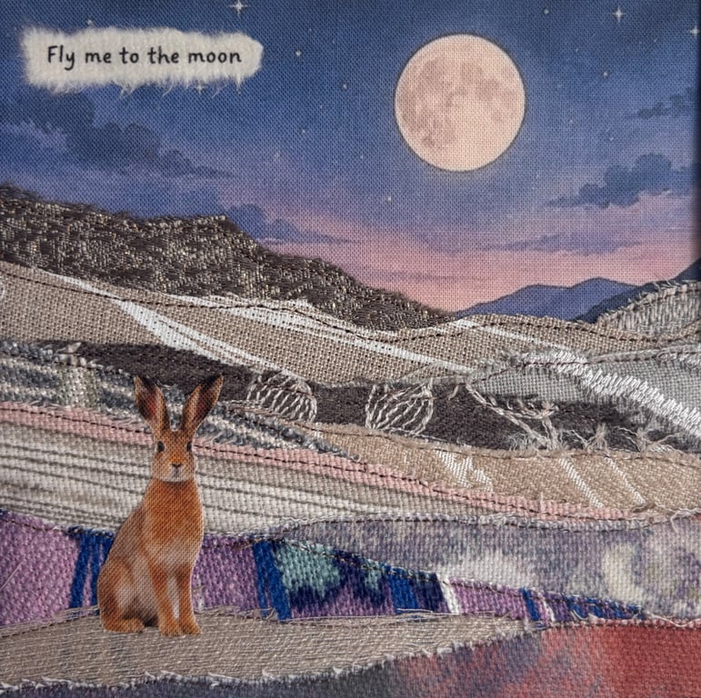 Fly me to the Moon, textile art