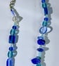 Ocean Breeze Handmade Beaded Necklace – Blue & Clear Glass Bead Statement - Image 1