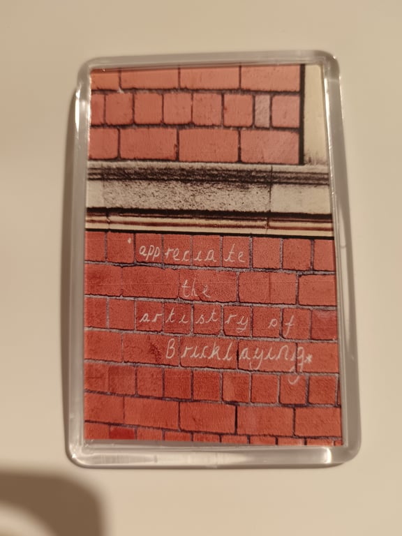 Bricklaying graffiti art photography fridge magnet 