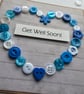 Blue Buttons Heart Get Well Card Size 5" x 5" (12.5cm x 12.5cm) - Image 4