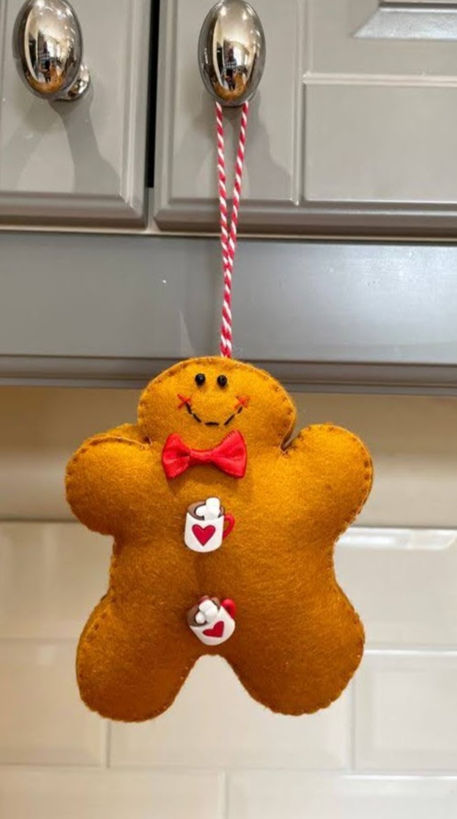 Hot Chocolate buttons felt gingerbread man 