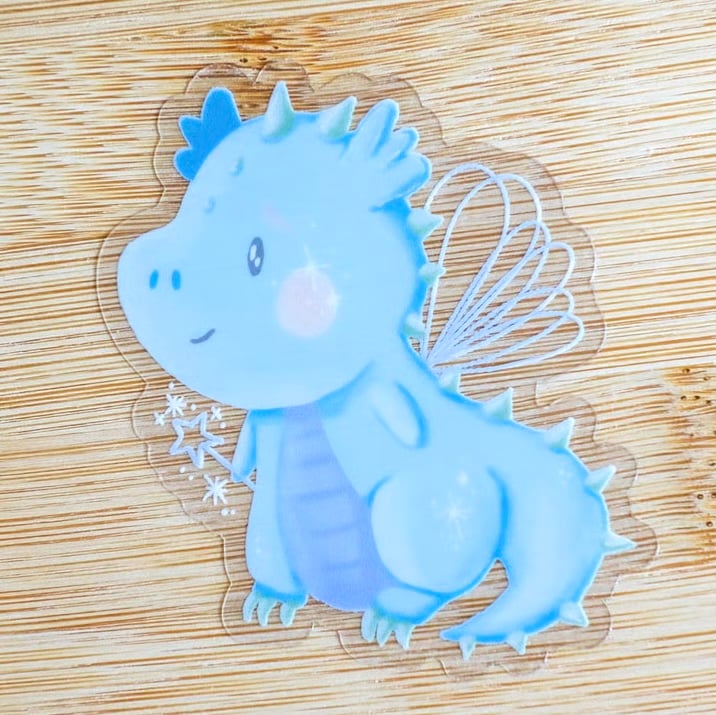 Magic Dragon - Transparent Vinyl Illustrated Sticker 