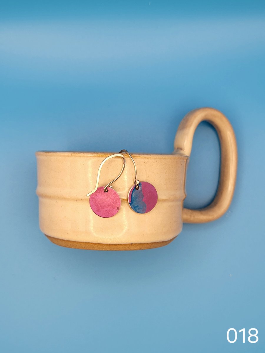 Handmade Aluminium and Silver Reversible Earrings - 018