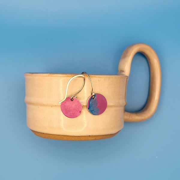 Handmade Aluminium and Silver Reversible Earrings - 018