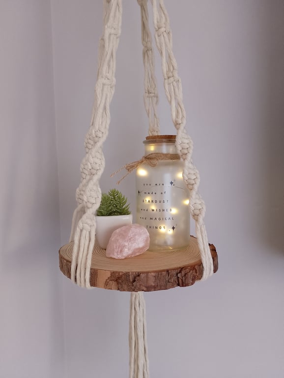 macrame hanging shelf