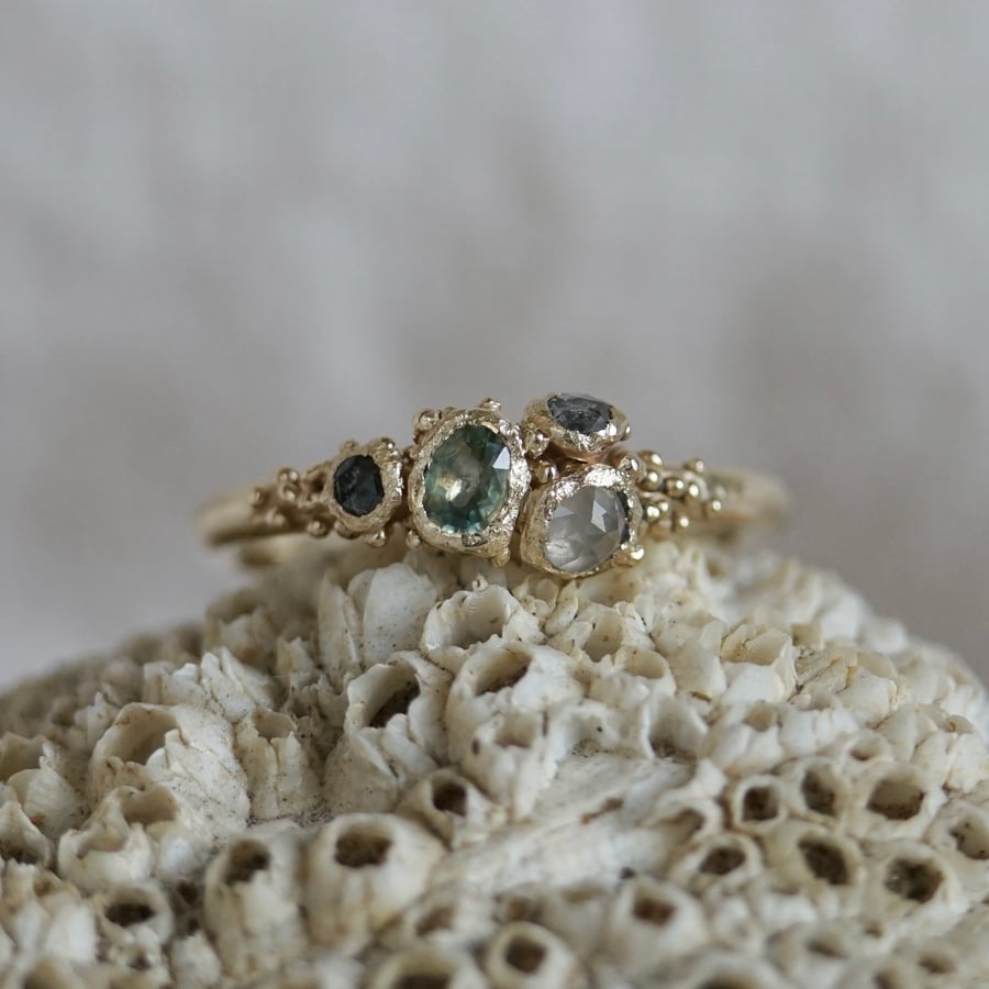Amatheia Green Sapphire & Diamond Mermaid Ring