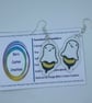 Embroidered Earrings - Boo Bees White
