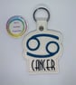 Embroidered Zodiac sign Keyring design - Cancer - Image 1