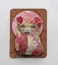 Petal, original printed and embroidered textile brooch - Image 2