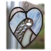 Shiny Crystal Heart Suncatcher Stained Glass Pearl 