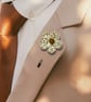 White Flower Lapel Pin, Wedding Buttonhole - Image 3