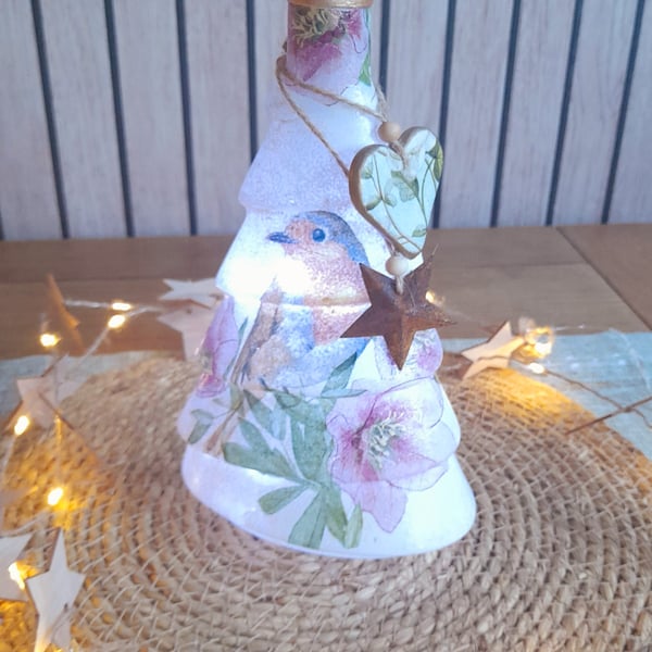 Robin FloralLight Bottle Lamp