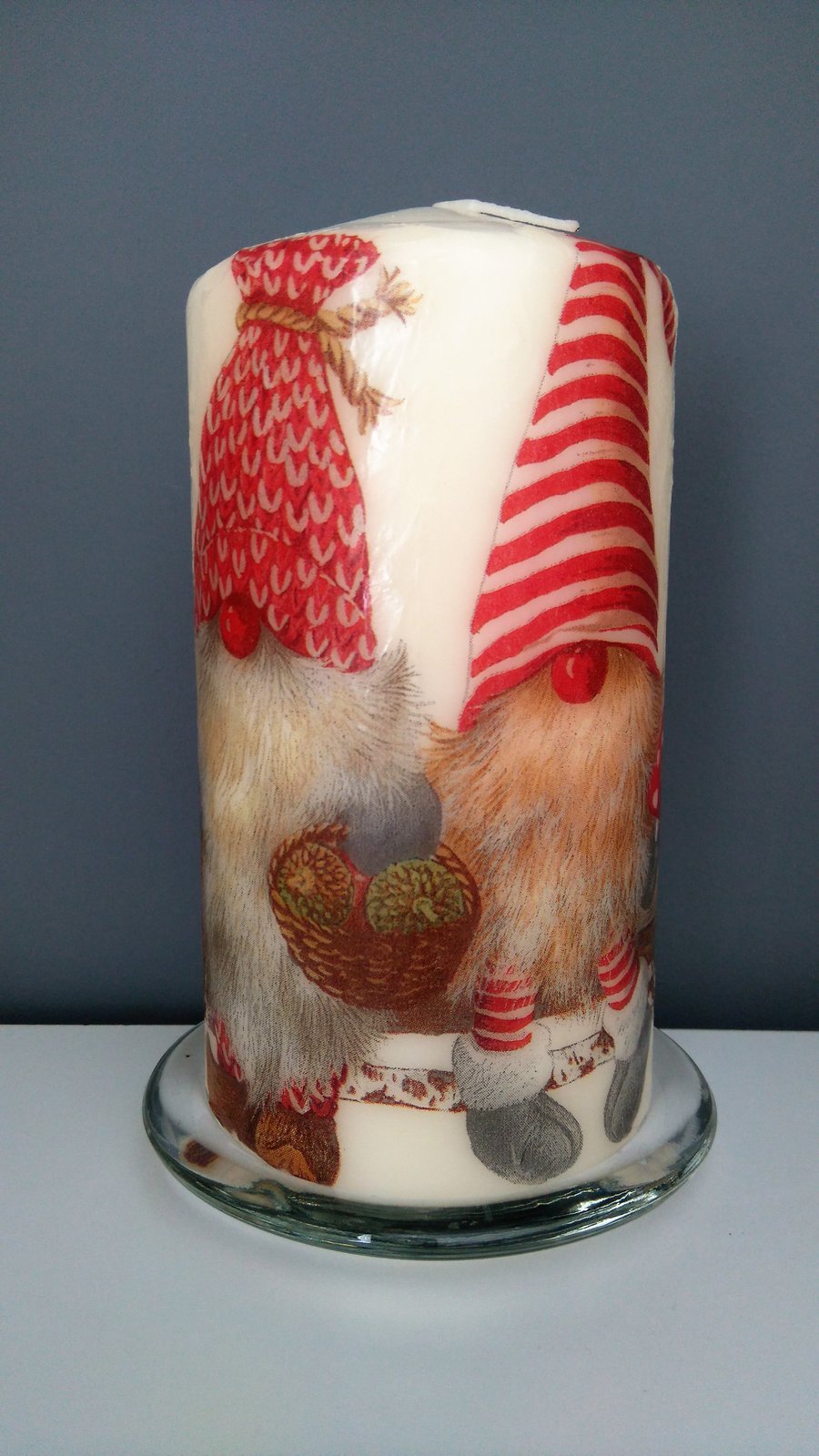 christmas gnome candle