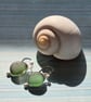 Olive Green Seaham Seaglass Dangling Earrings Sterling Silver 925 - Image 8