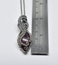 Oxidised Silver and Ruby Wire Woven Pendant - Ruby Wrapped and Woven Necklace - Image 7