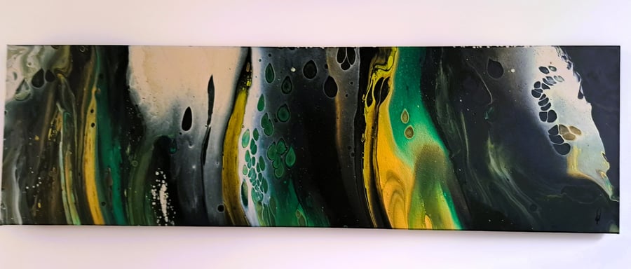 Original Pour Painting – Modern Art – Large Canvas Painting - "Emerald Isle"
