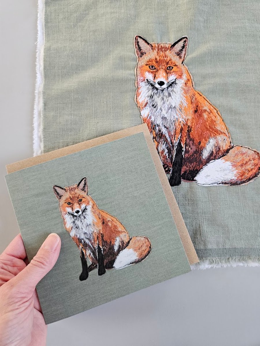 Fox card, blank card, printed card for fox and animal lovers