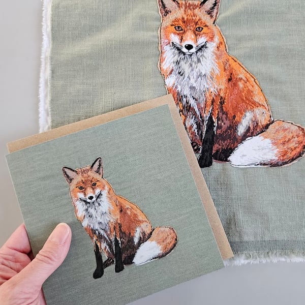 Fox card, blank card, printed card for fox and animal lovers