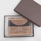 Leather card holder Brown and Black Leather Chunky Cardholder Card Wallet 
