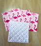 4 Fabric Flamingo Print Coasters - Image 2