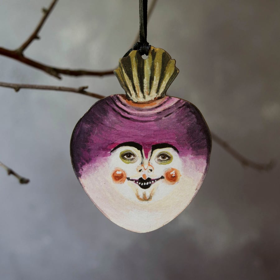 Turnip man laser cut hanging decoration