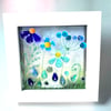 Mini meadow flowers - fused glass picture 
