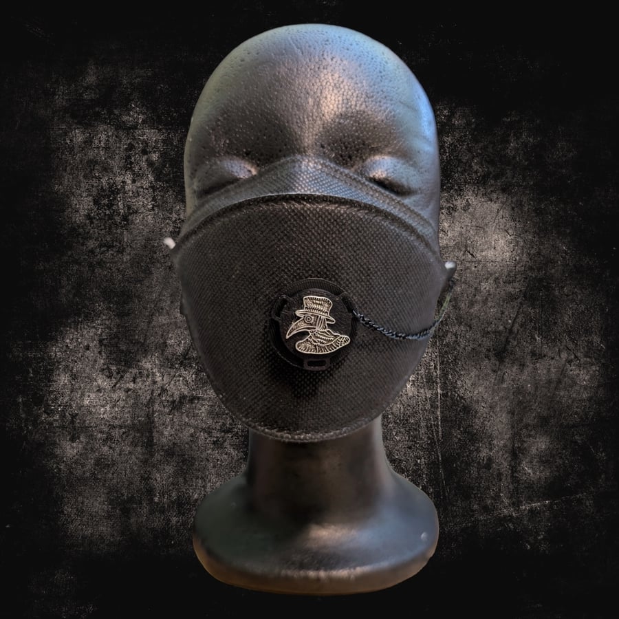 Plague doctor black SIP valve cap with keeper