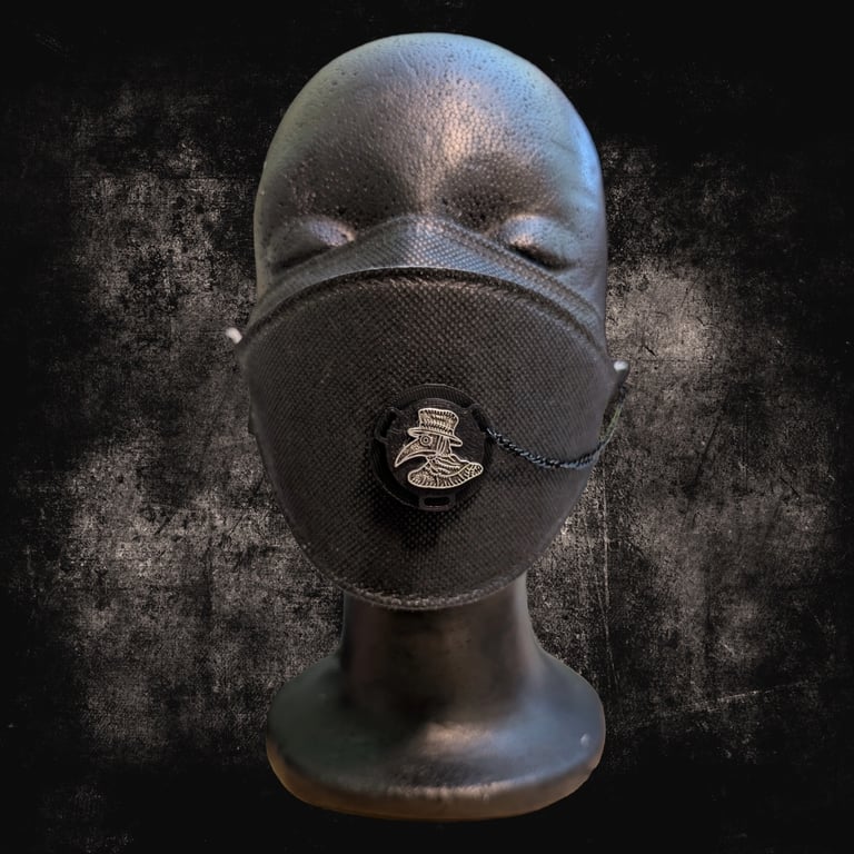 Plague doctor black SIP valve cap with keeper