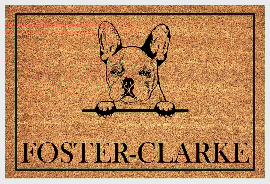 French Bulldog Door Mat No.2 - Personalised French Bulldog Welcome Mat - 3 Sizes