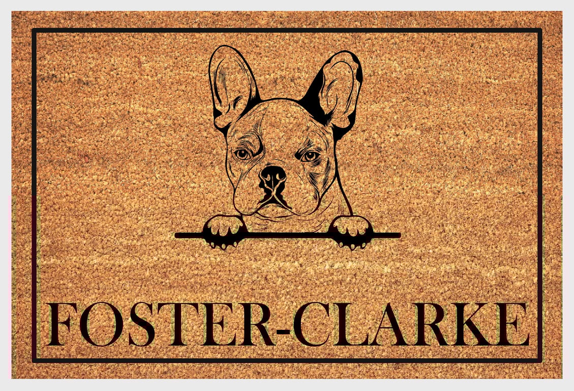French Bulldog Door Mat No.2 - Personalised French Bulldog Welcome Mat - 3 Sizes