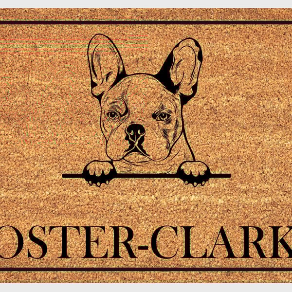 French Bulldog Door Mat No.2 - Personalised French Bulldog Welcome Mat - 3 Sizes