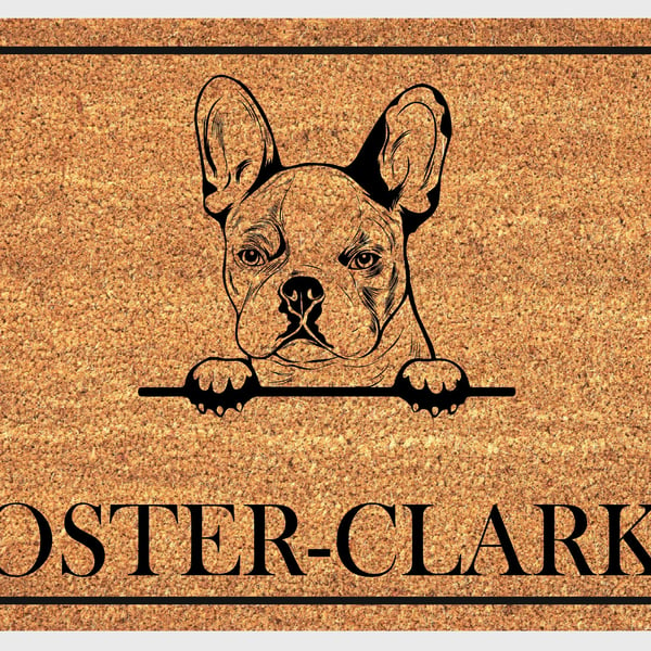 French Bulldog Door Mat - Personalised French Bulldog Welcome Mat - 3 Sizes