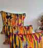 Printed Velvet Jungle Design Cushion Cover  - Image 3