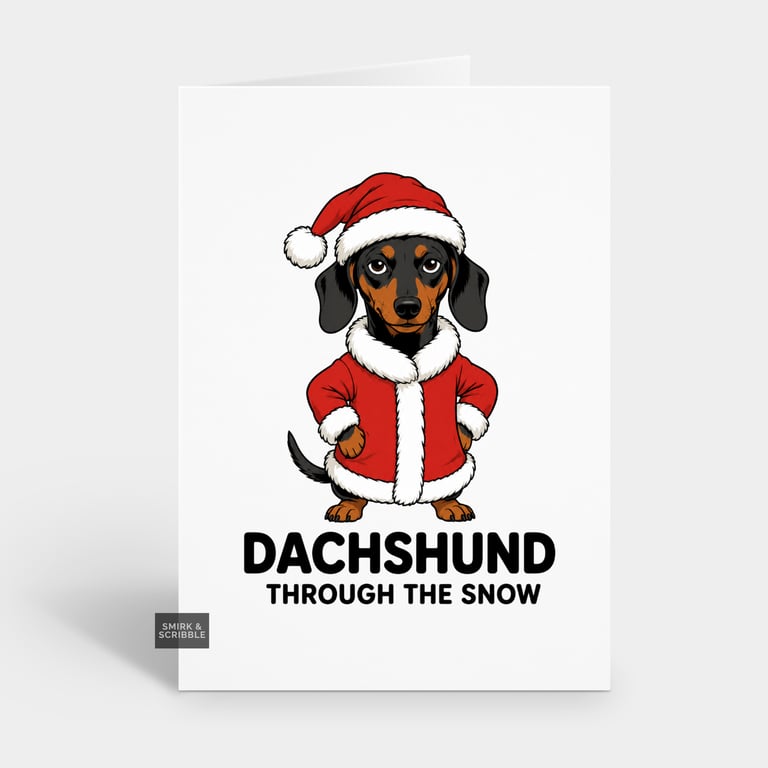 Funny Christmas Card For Him Or Her - Dachshund Pun