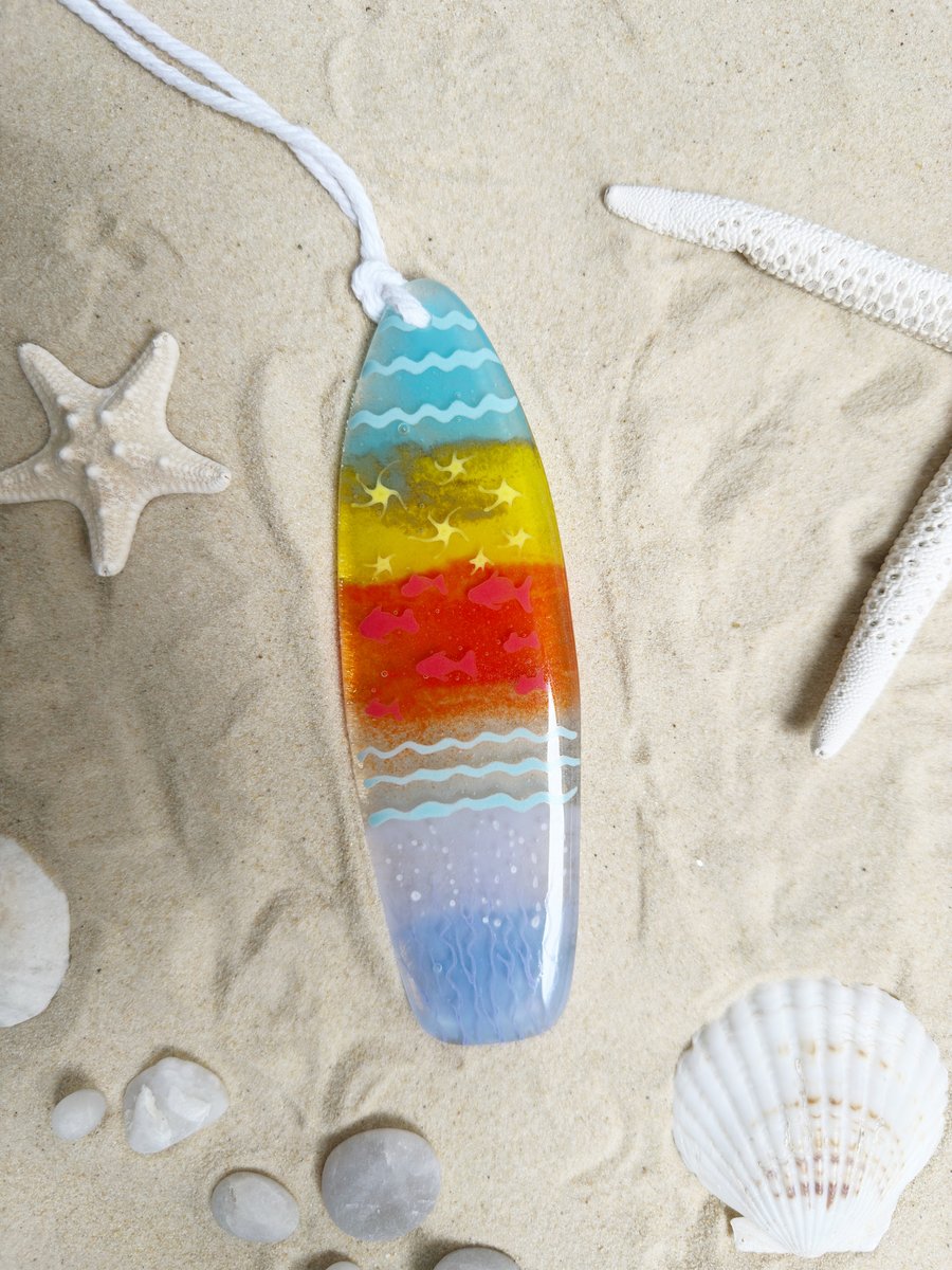 Small Rainbow Glass Surfboard