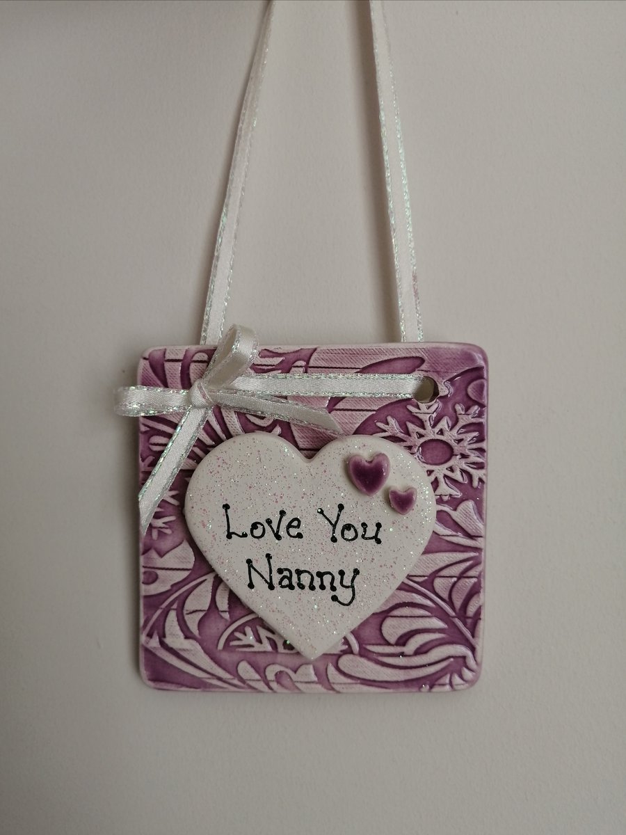Mini hanging tile Heart - Nanny