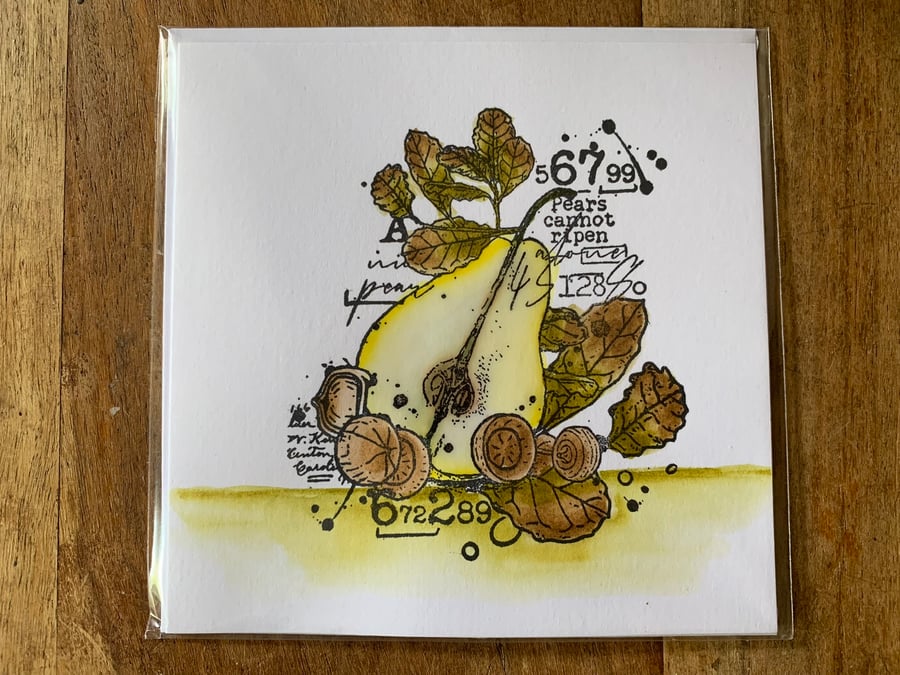 Handmade Pear Card 