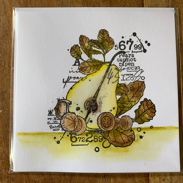 Handmade Pear Card 