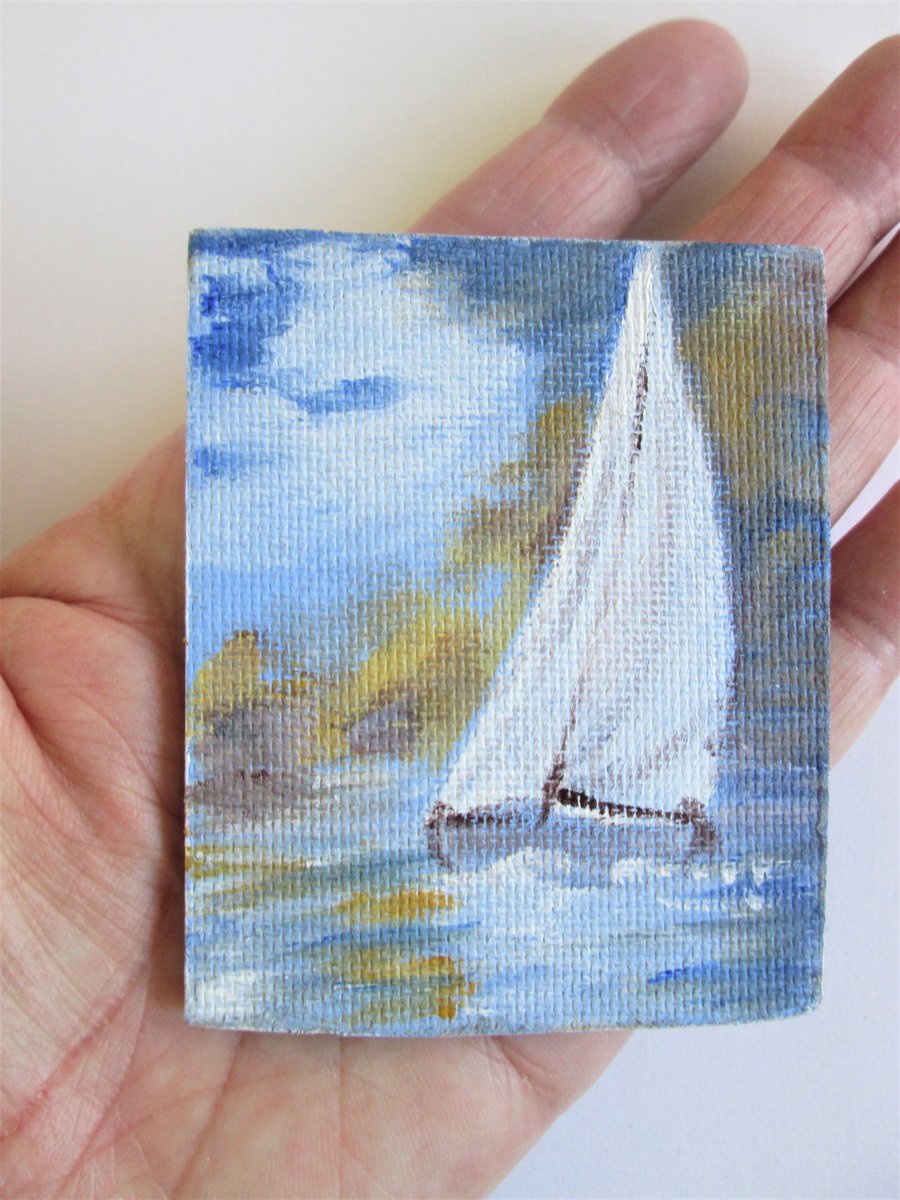 Sailboat Fridge Magnet. Original painting