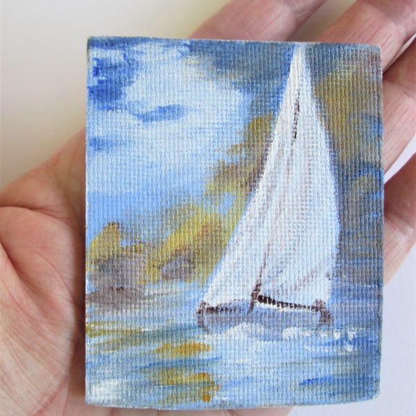 Sailboat Fridge Magnet. Original painting