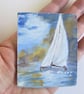 Sailboat Fridge Magnet. Original painting - Image 1