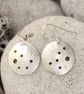 Solar system sterling silver disc earrings