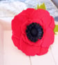 Handmade Felt Poppy Brooch: Floral Coat Pin - Image 5