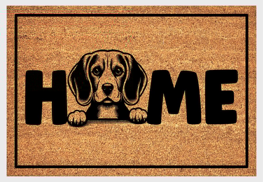 Beagle Home Door Mat No.3 - Beagle Welcome Mat - 3 Sizes
