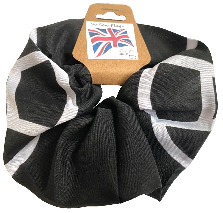 Anarchy Black White Flag Hair Scrunchie Scrunchies Accessory Band Elastic
