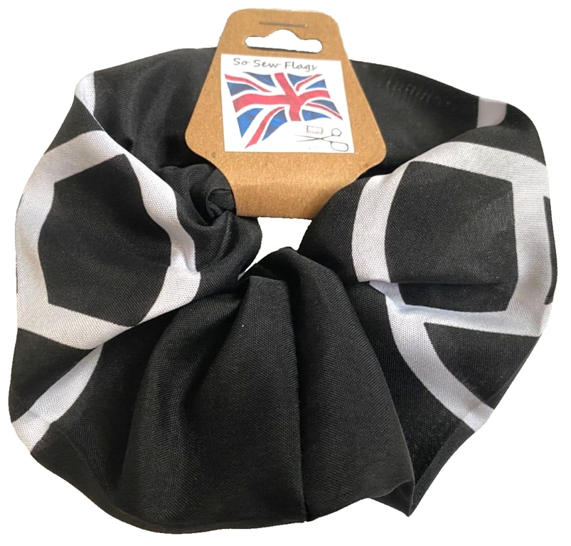 Anarchy Black White Flag Hair Scrunchie Scrunchies Accessory Band Elastic