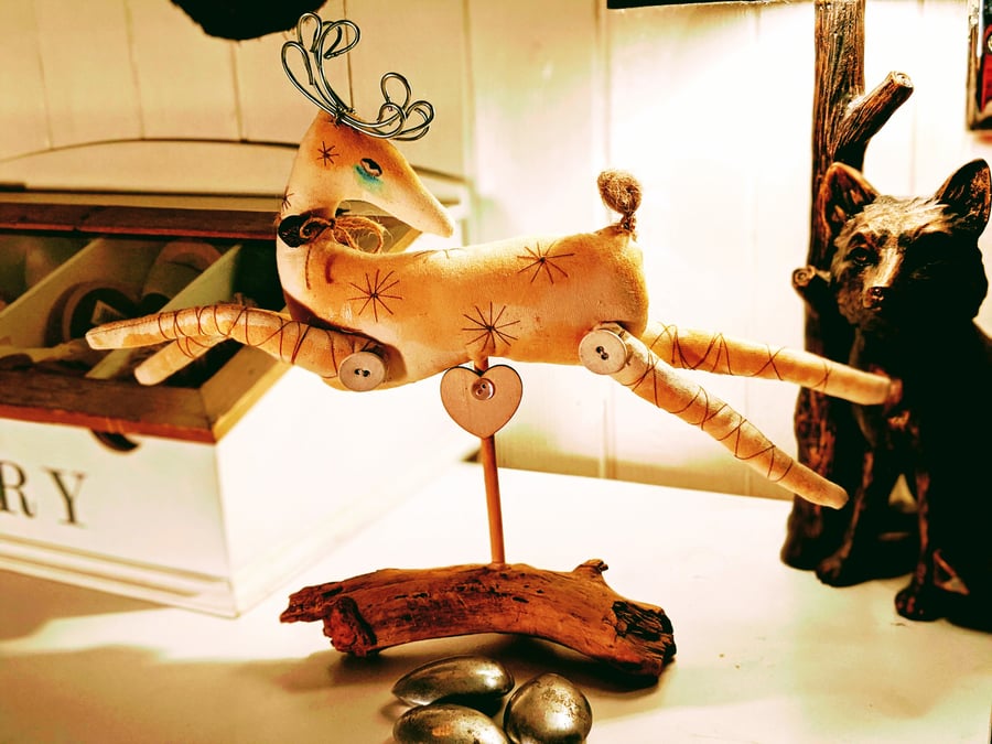 Faery stag leaps to the moon