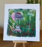 Are we nearly there yet!  Original print.  Small artwork