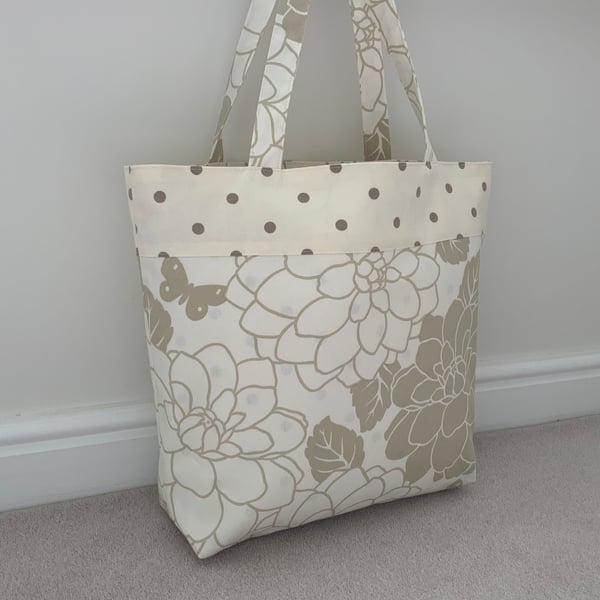 Reversible Large Fabric Tote Bag, Reusable Bag, Shopping Bag, Teachers Bag, Eco
